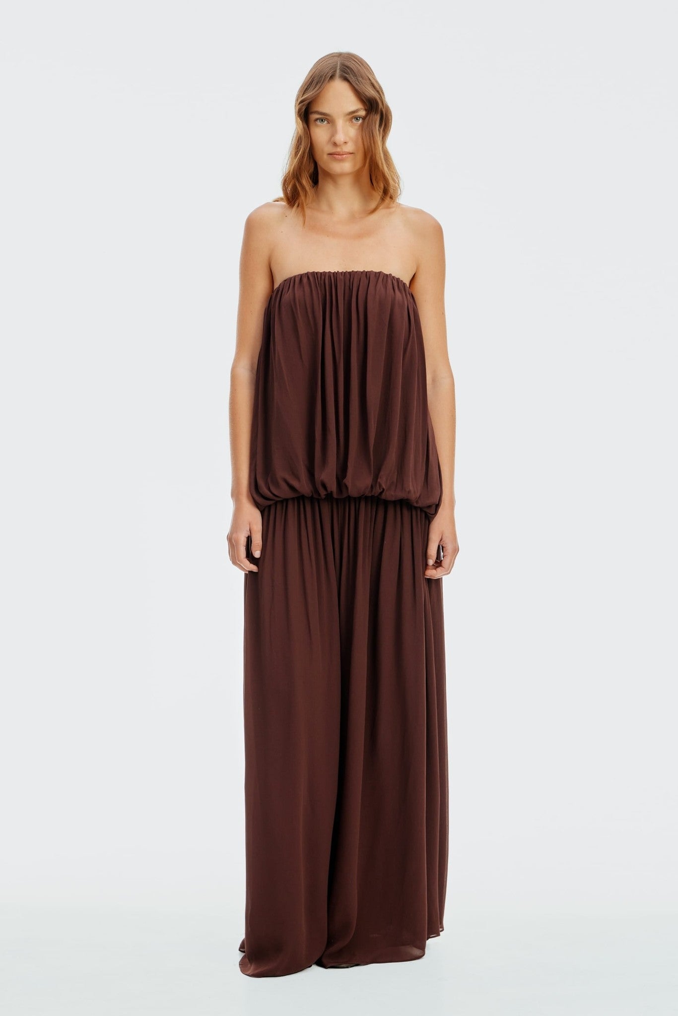 Third Form In Passing Strapless Maxi | Truffle - Image 1