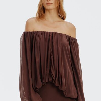 Third Form In Passing Off Shoulder Blouse | Truffle - Image 1