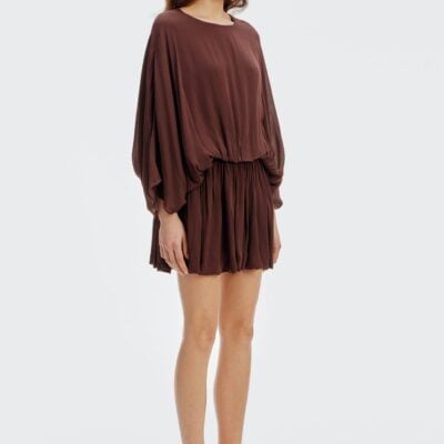 Third Form In Passing Mini Dress | Truffle - Image 2