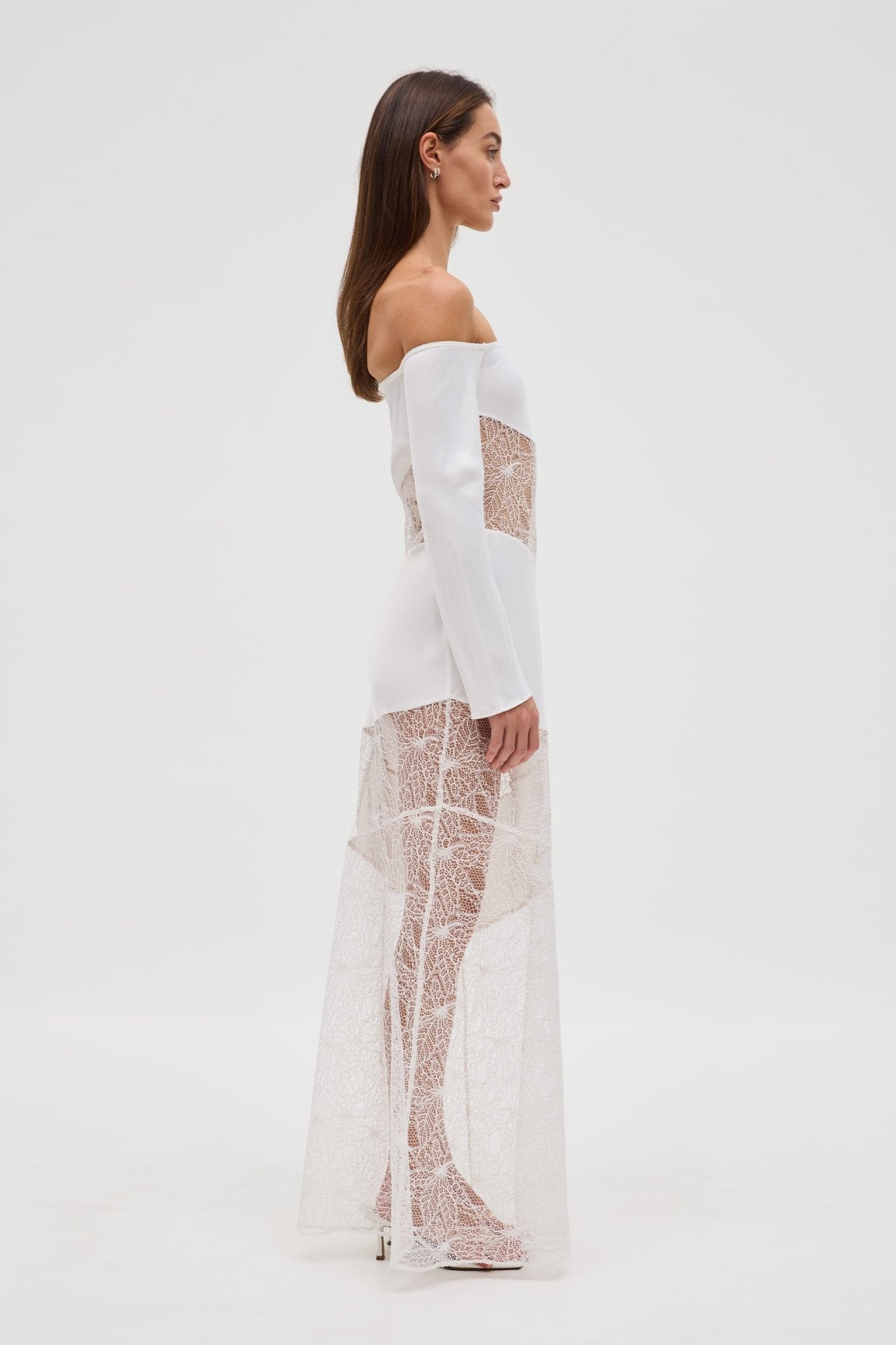 MNTFM051026020904158_3 Third Form Inhale Panel Off Shoulder Dress | Opal - Image 3