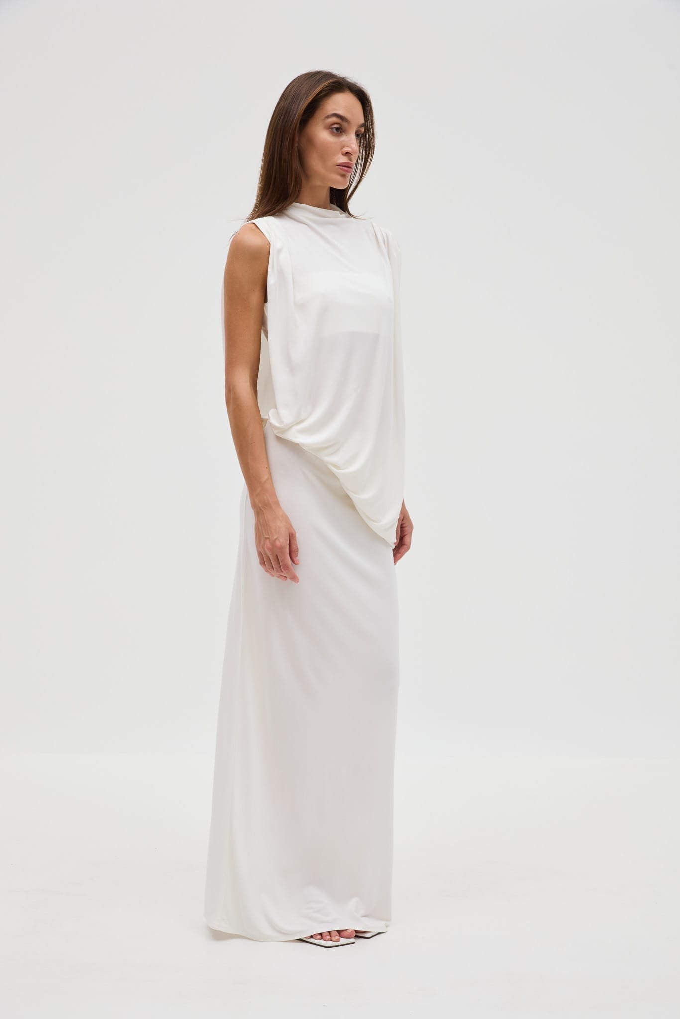 Third Form Fall Away Floor Length Dress | Ivory - Image 3