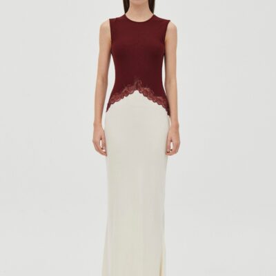 Third Form Echo Contrast Tank Dress | Crimson - Image 1
