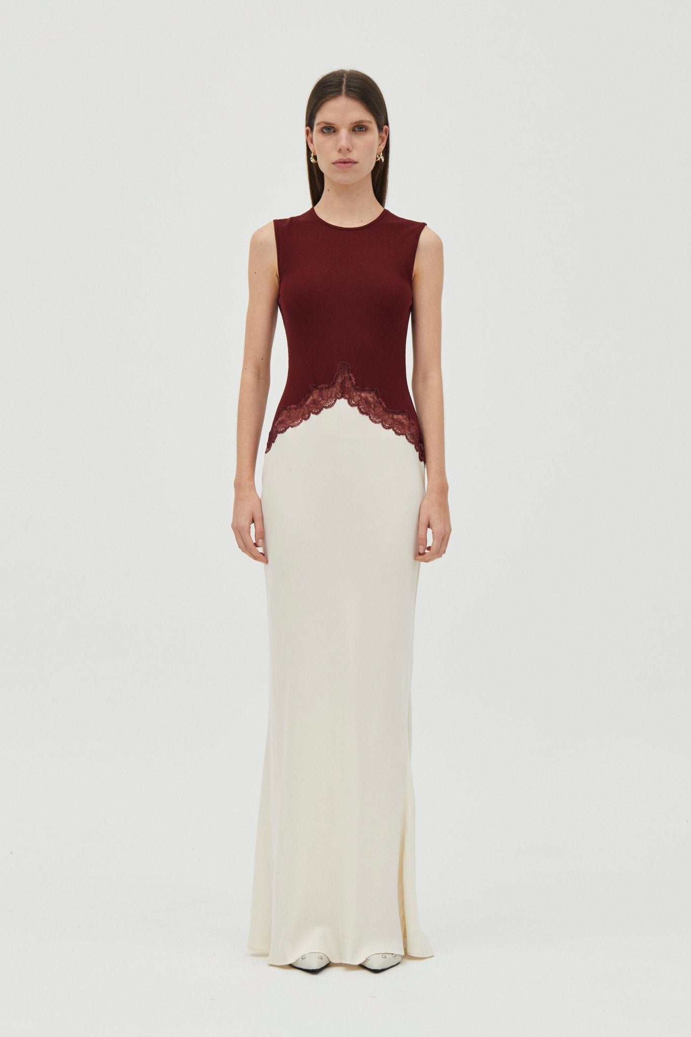 Third Form Echo Contrast Tank Dress | Crimson - Image 1
