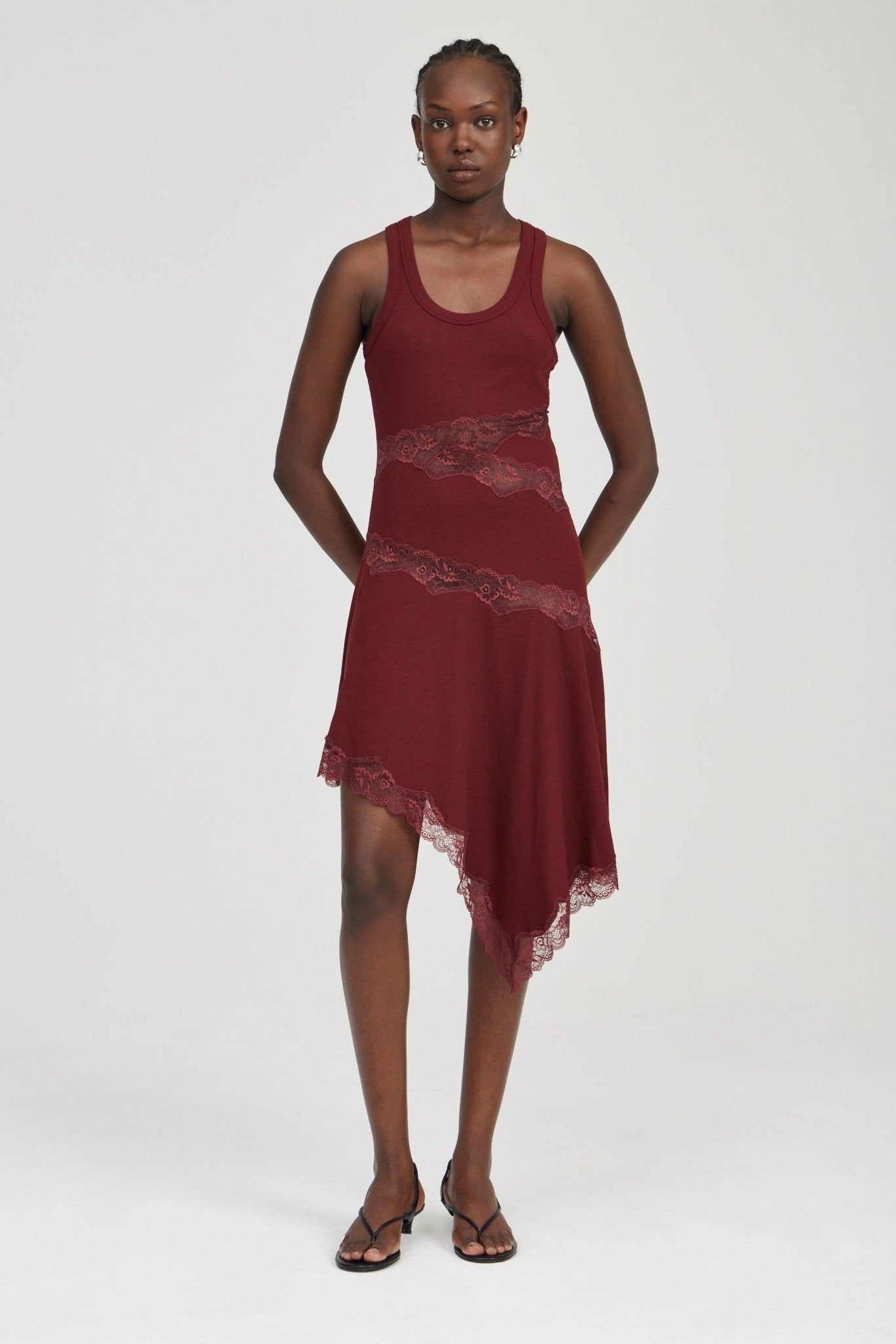 Third Form Echo Asymmetric Tank Dress | Crimson - Image 1