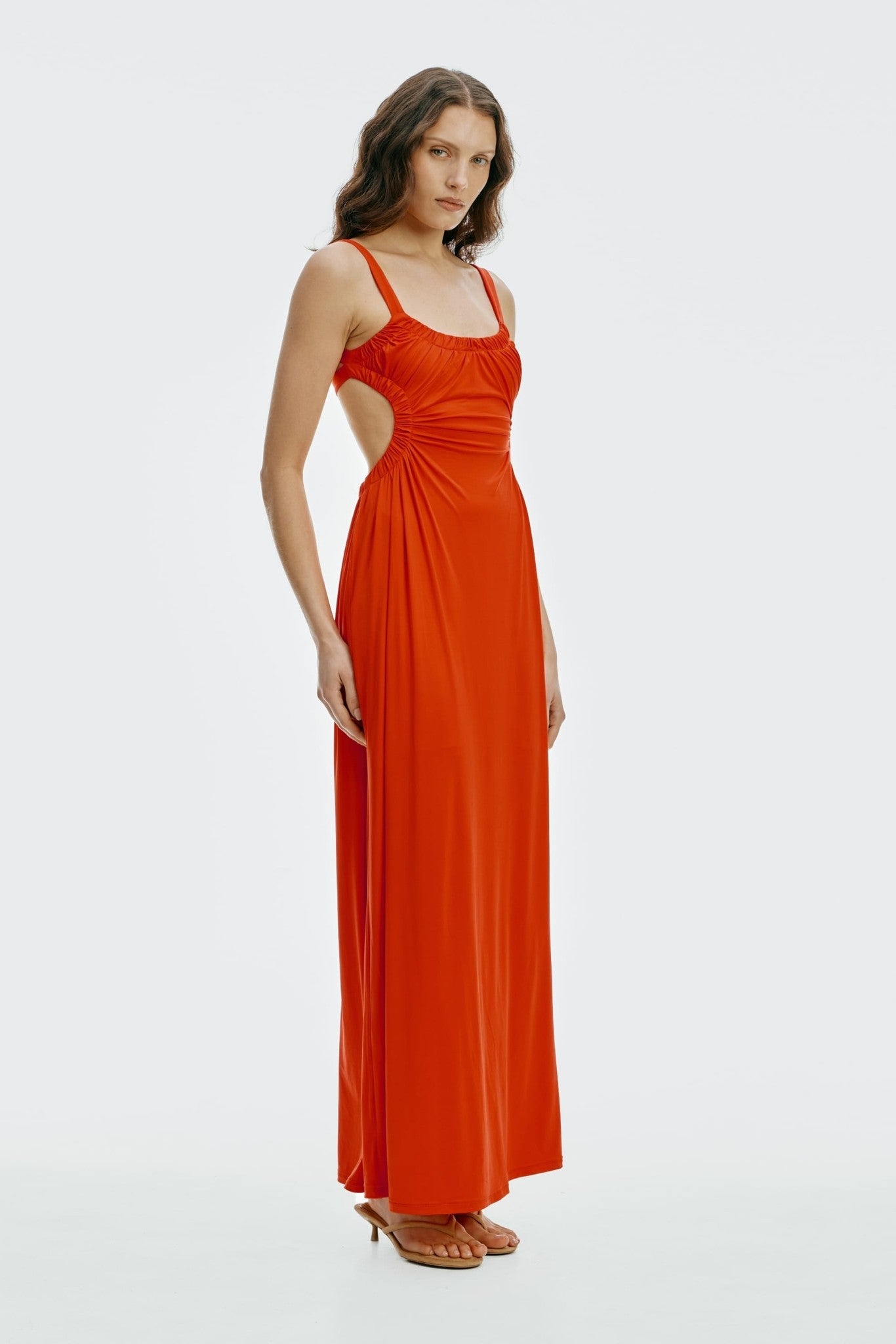 MNTFM051026020904180_2 Third Form Drift Tie Back Maxi Dress | Vermillion - Image 2