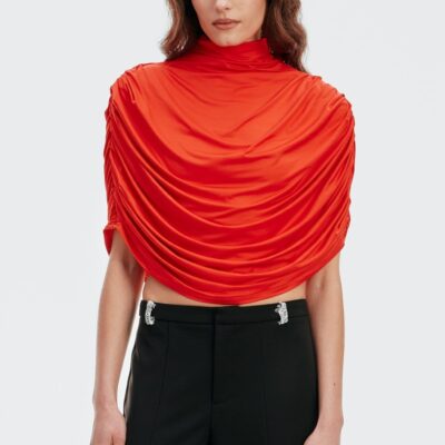 Third Form Drift Drape Jersey Top | Vermillion - Image 1