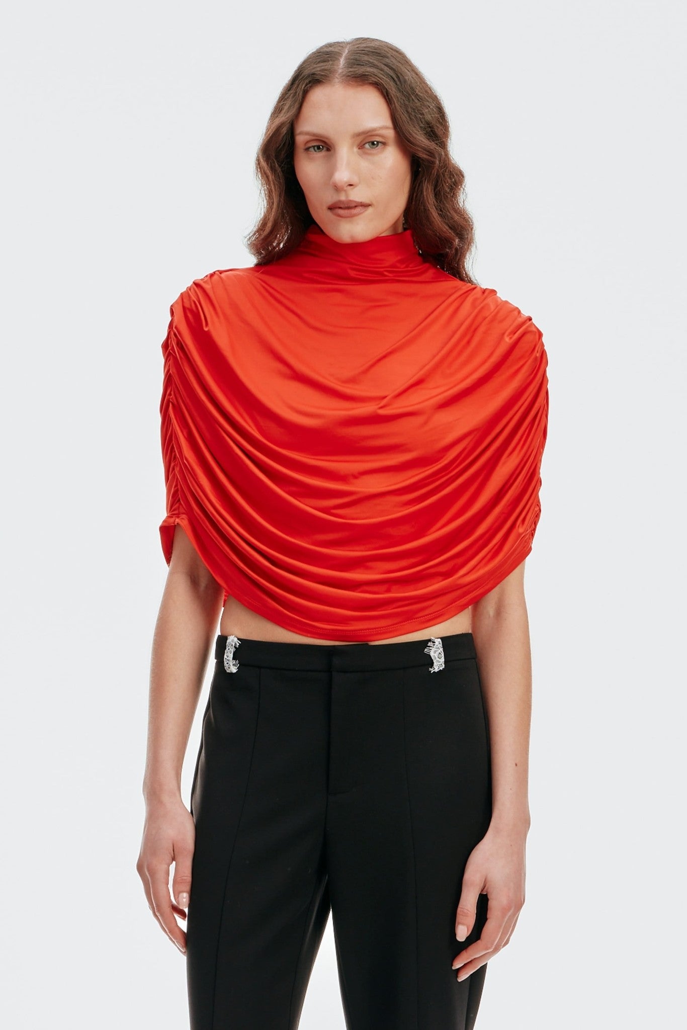 Third Form Drift Drape Jersey Top | Vermillion - Image 1