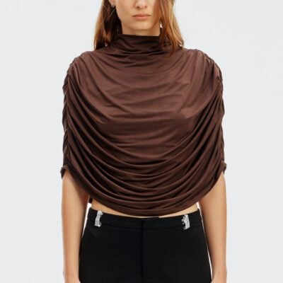 Third Form Drift Drape Jersey Top | Espresso - Image 1