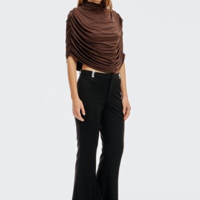 Third Form Drift Drape Jersey Top | Espresso - Image 2