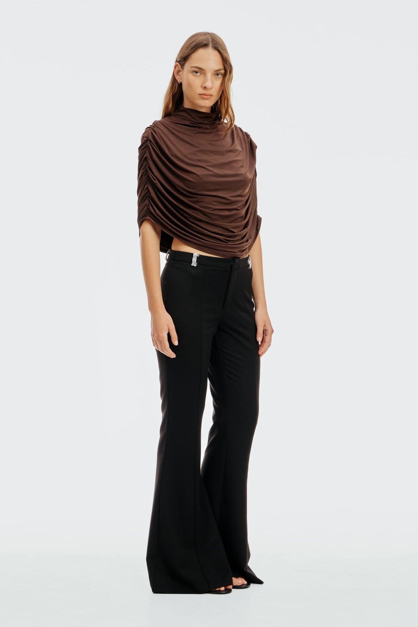 MNTFM051026020904183_2 Third Form Drift Drape Jersey Top | Espresso - Image 2