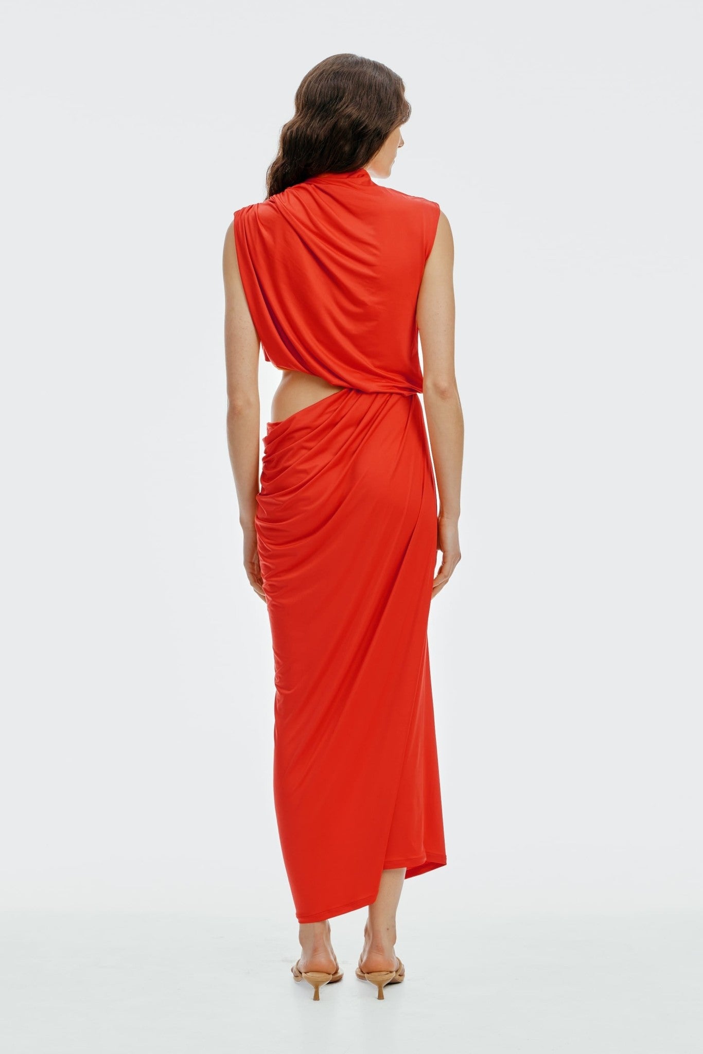 MNTFM051026020904184_3 Third Form Drift Drape Jersey Dress | Vermilion - Image 3
