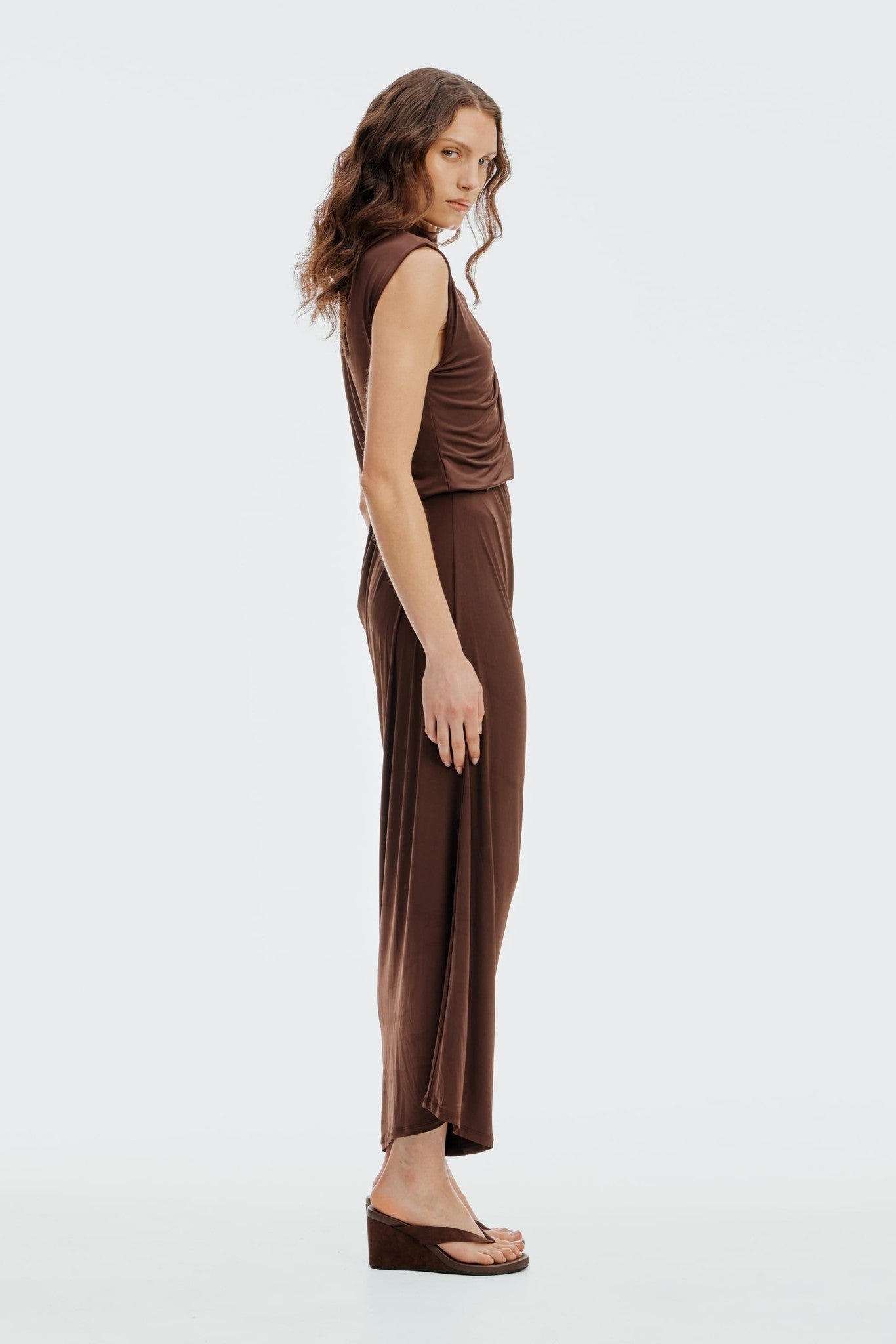 MNTFM051026020904185_2 Third Form Drift Drape Jersey Dress | Espresso - Image 2