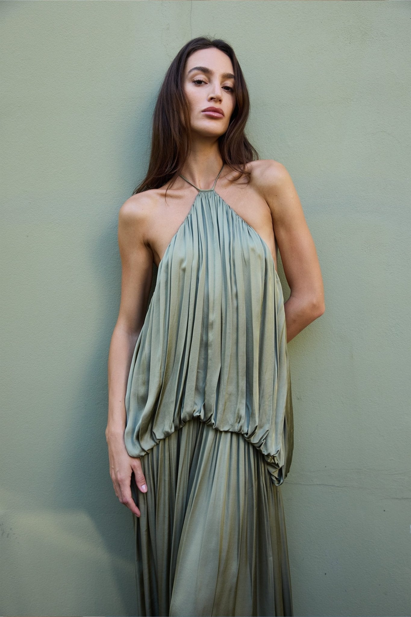 Third Form Dreamt Halter Maxi Dress | Dusty Sage - Image 2
