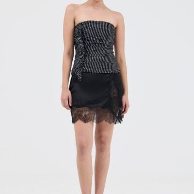 Third Form Crossing Strapless Top | Black Polka - Image 2