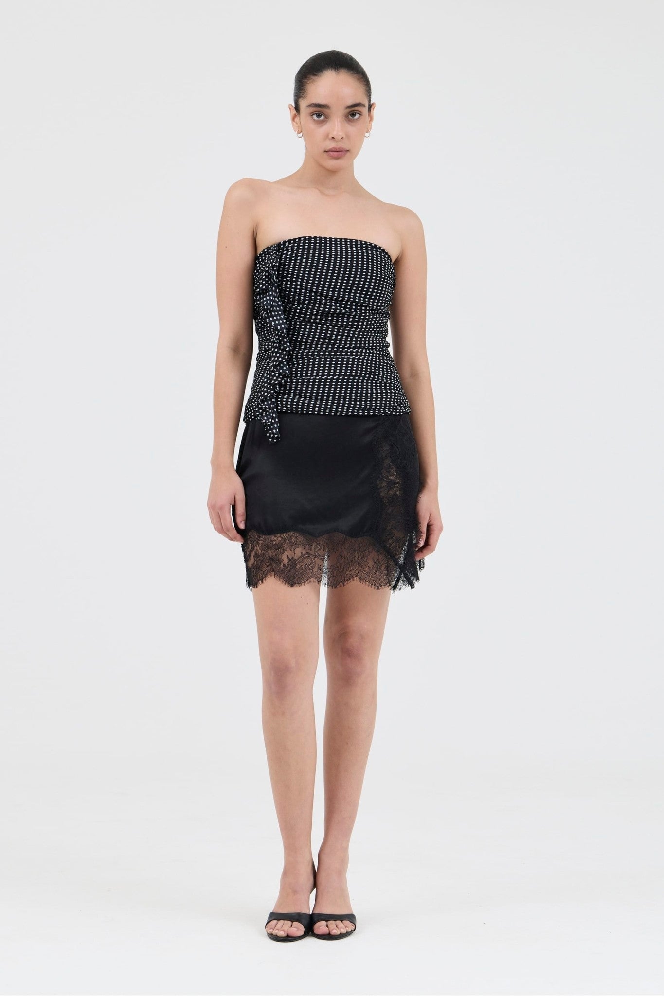 Third Form Crossing Strapless Top | Black Polka - Image 2