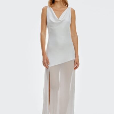 Third Form Crossing Cowl Floor Length Dress | Snow - Image 1
