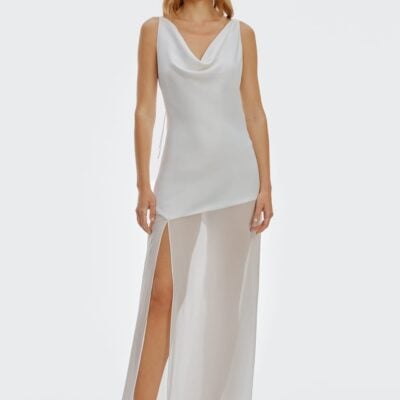 Third Form Crossing Cowl Floor Length Dress | Snow - Image 2