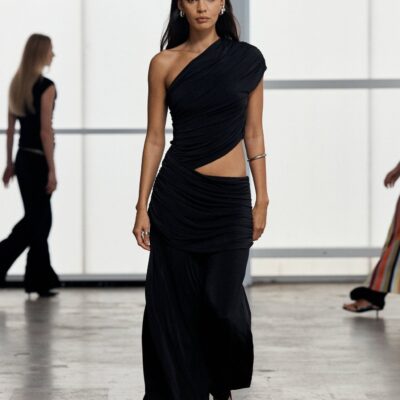 Third Form Crave Rouched Floor Length Dress | Graphite - Image 2