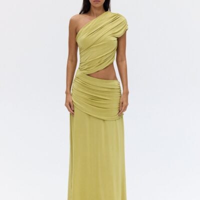 Third Form Crave Rouched Floor Length Dress | Fig - Image 1