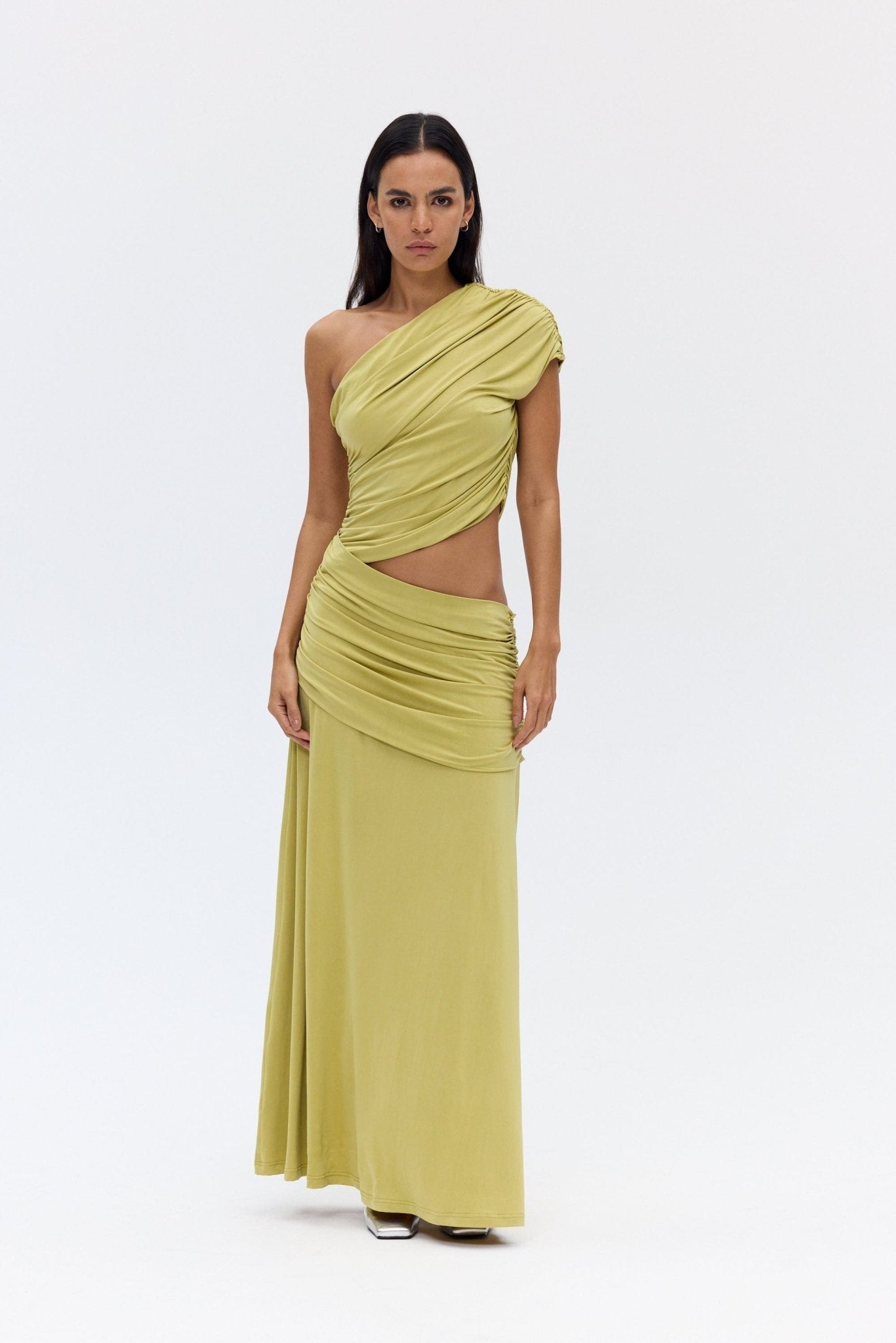 MNTFM051026020904199_2 Third Form Crave Rouched Floor Length Dress | Fig - Image 2