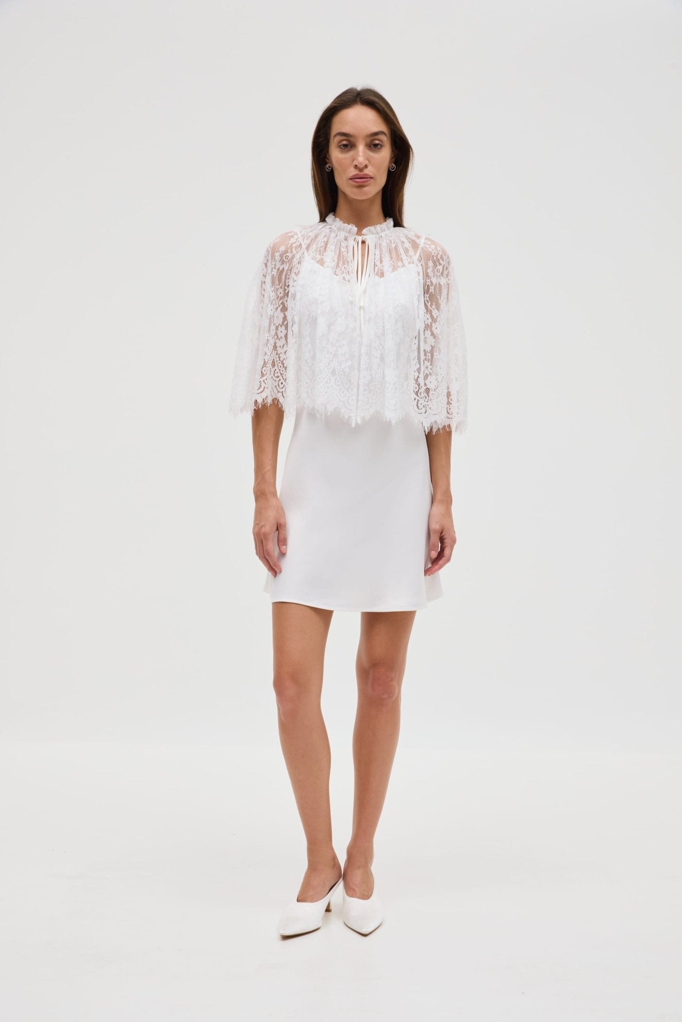 Third Form Charmed Lace Cape and Slip | Ivory - Image 1