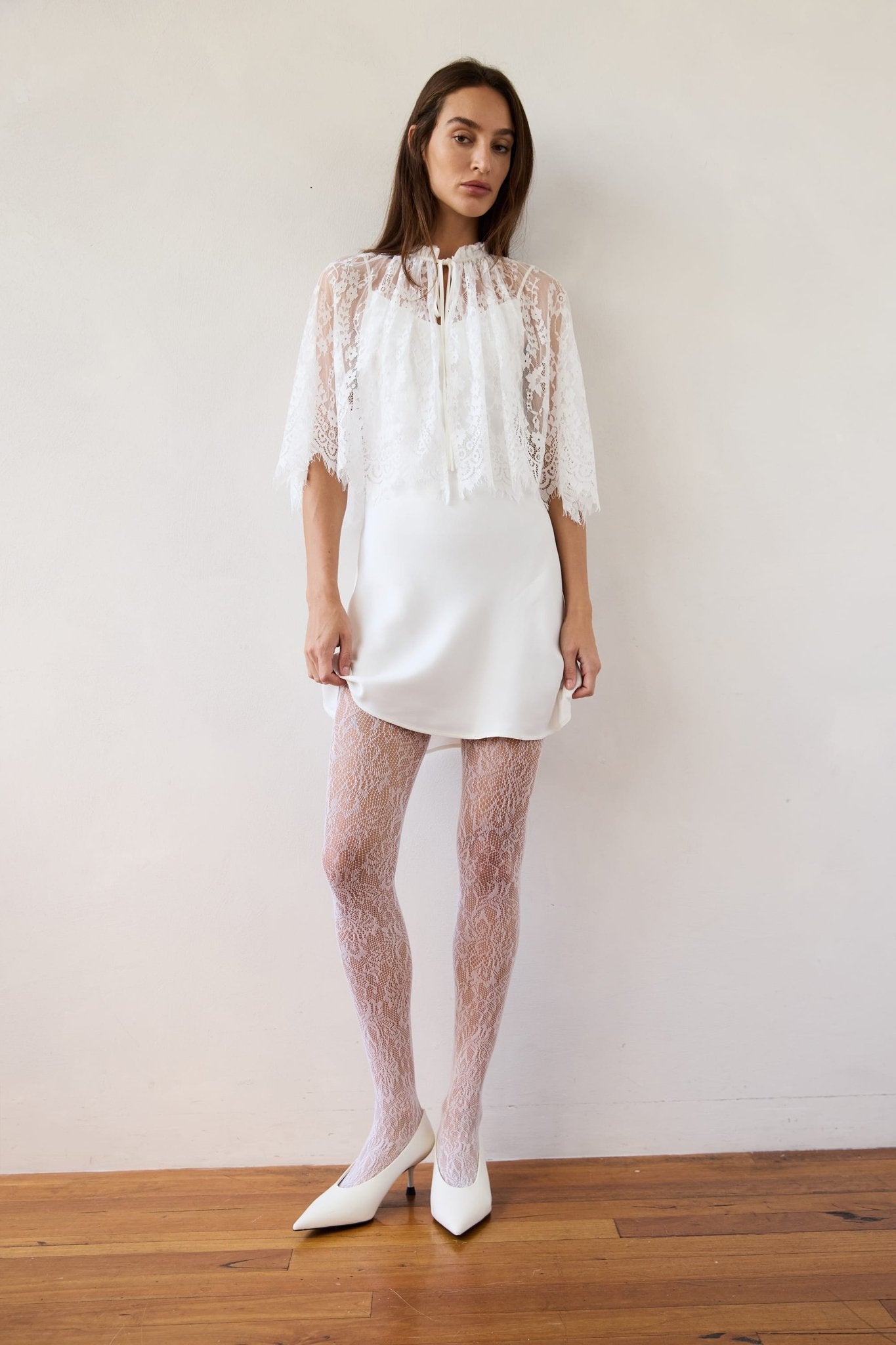Third Form Charmed Lace Cape and Slip | Ivory - Image 2
