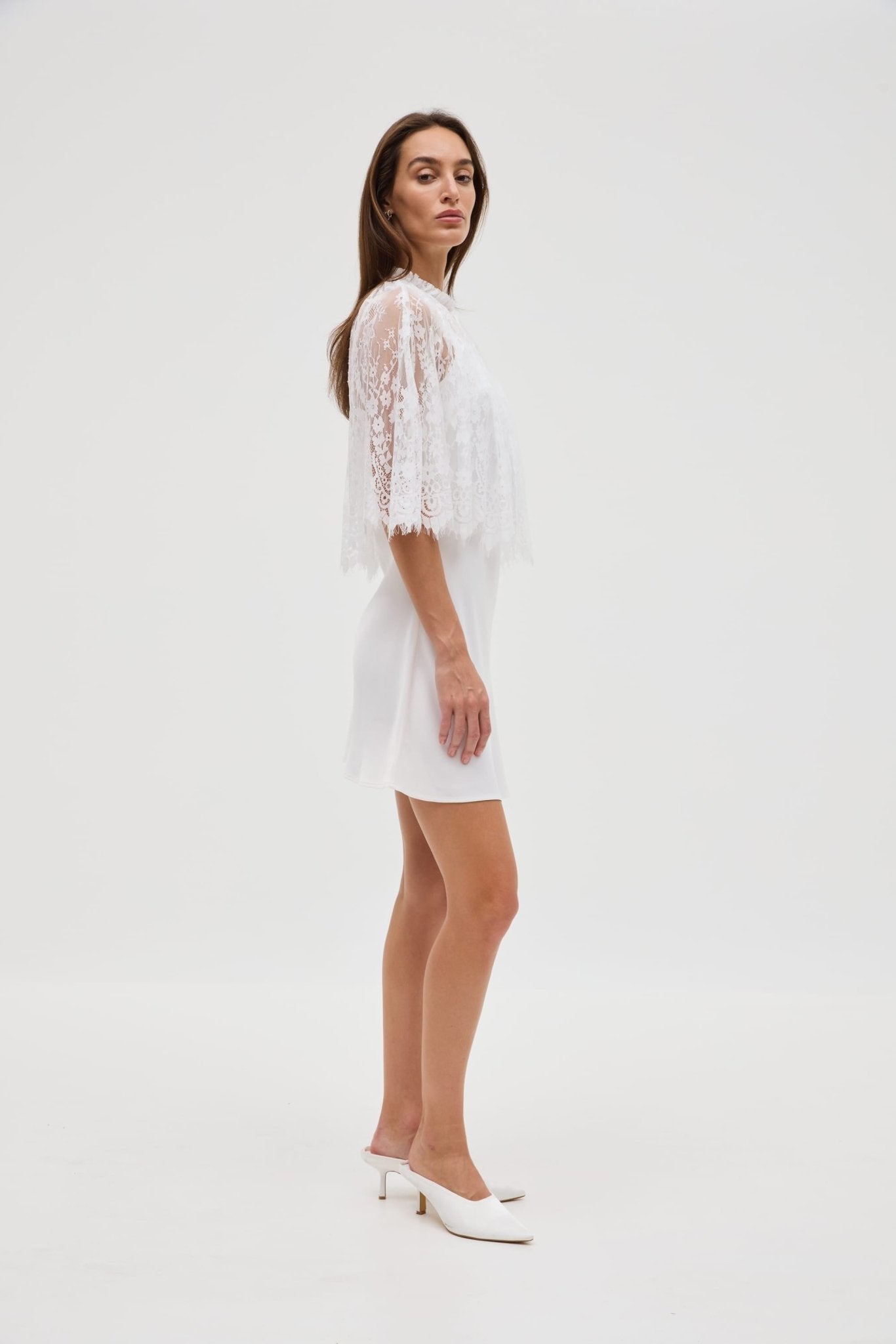 Third Form Charmed Lace Cape and Slip | Ivory - Image 3