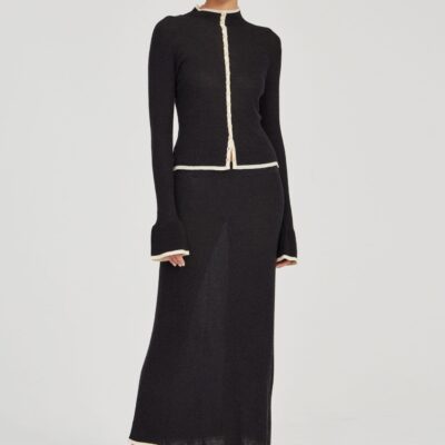 Third Form Bound Knit Skirt | Soot & Shell - Image 1