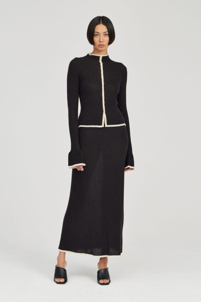 Third Form Bound Knit Skirt | Soot & Shell - Image 1