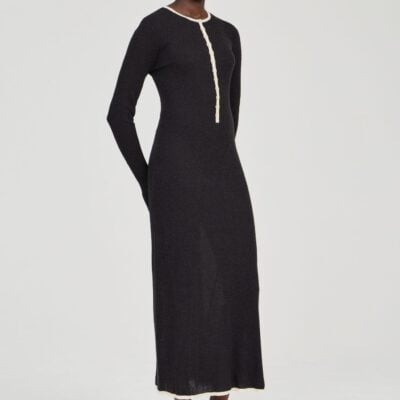 Third Form Bound Knit LS Dress | Soot & Shell - Image 2