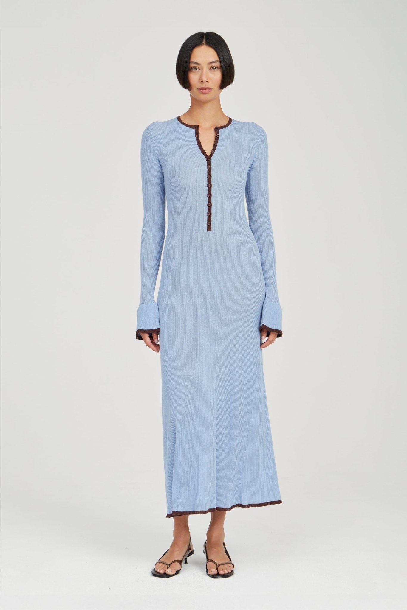 Third Form Bound Knit LS Dress | Haze & Cocoa - Image 1