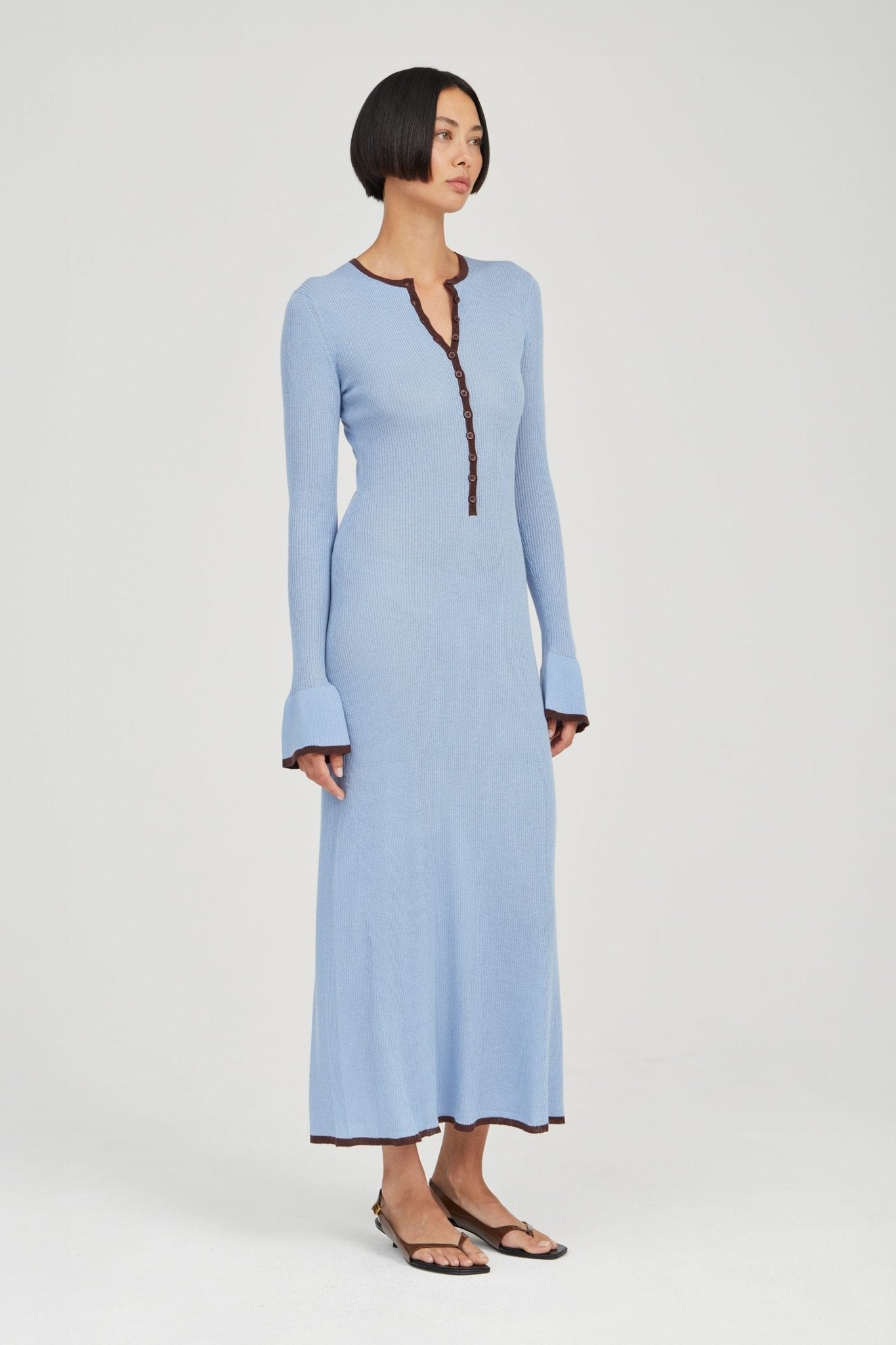 MNTFM051026020904206_2 Third Form Bound Knit LS Dress | Haze & Cocoa - Image 2