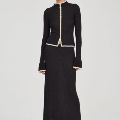 Third Form Bound Knit Cardigan | Soot & Shell - Image 2