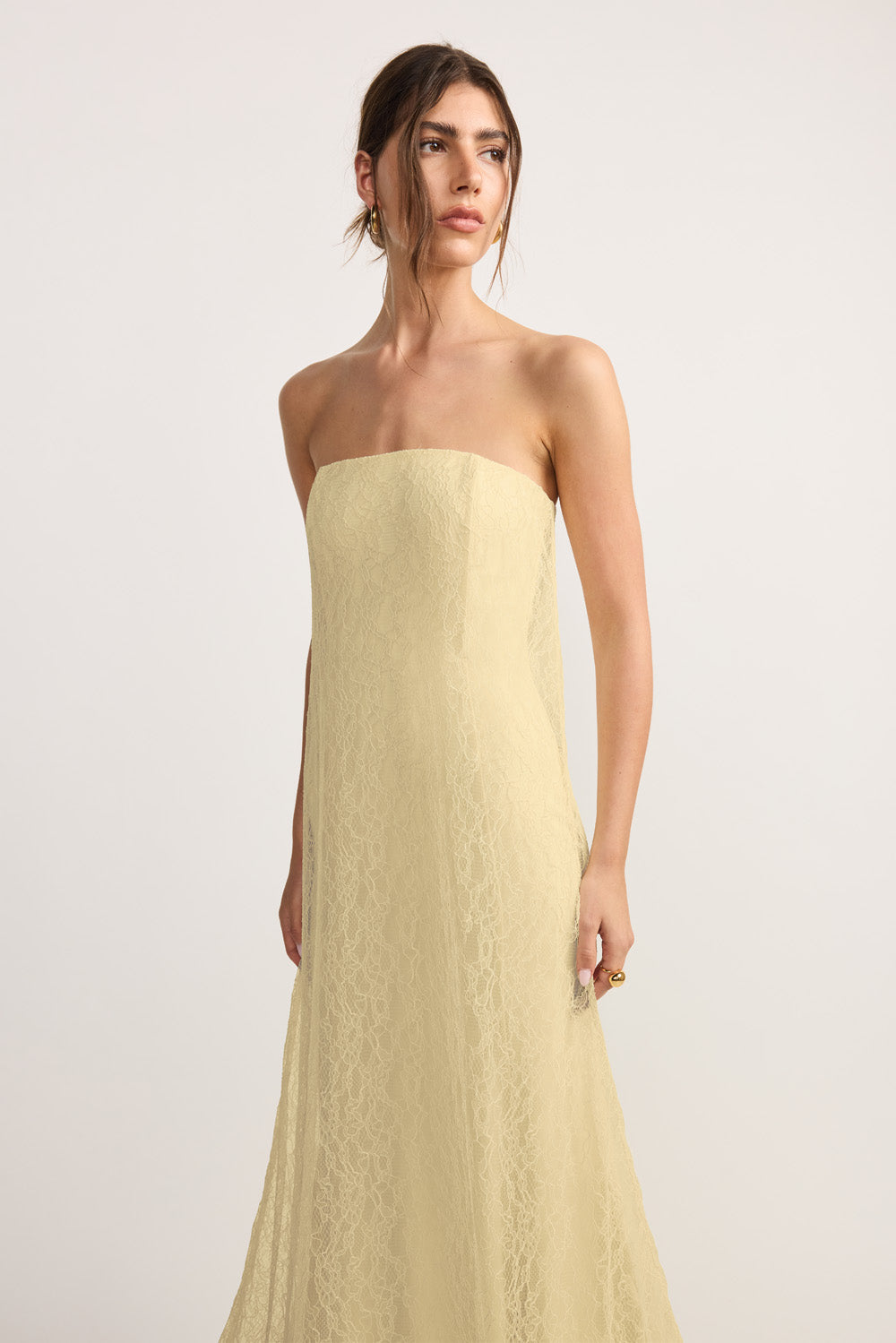 TOJHA Zahair Strapless Maxi Dress Butter - Image 3