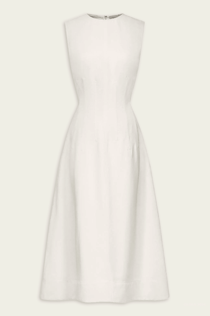 TWP Crew Neck Dress with Darts - Image 1