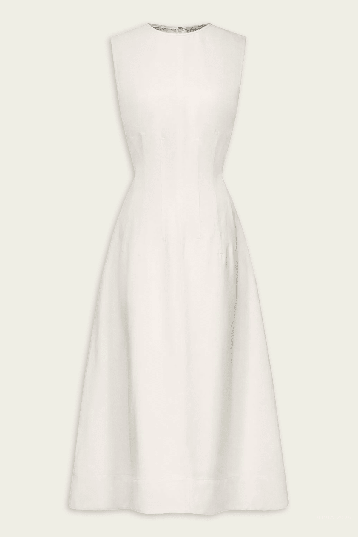 TWP Crew Neck Dress with Darts - Image 1