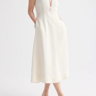 TWP Crew Neck Dress with Darts - Image 2