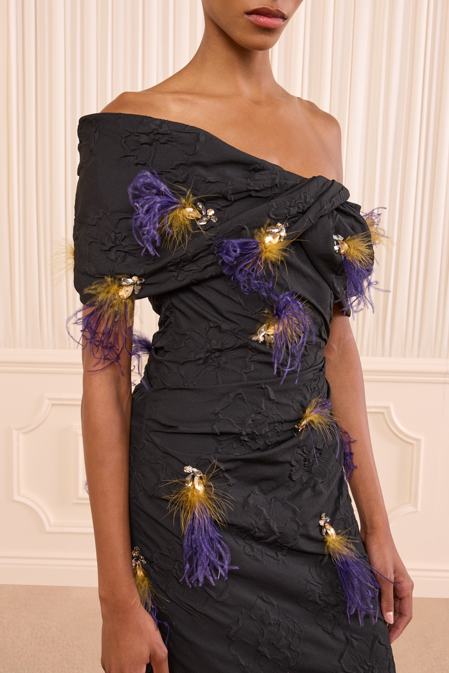 MNULJ051026014509375_2 Ulla Johnson Violeta Off the Shoulder Dress with Embellishment - Image 2