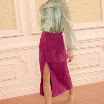 Ulla Johnson Orion Suede Pencil Skirt - Image 1