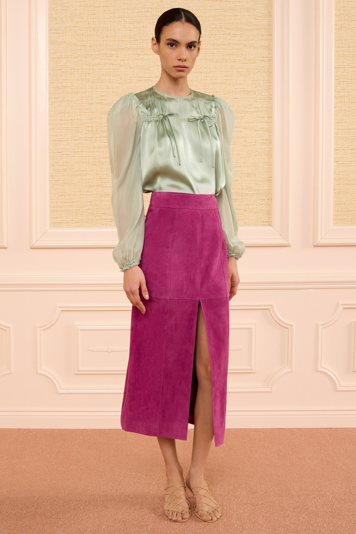 MNULJ051026014509393_3 Ulla Johnson Orion Suede Pencil Skirt - Image 3