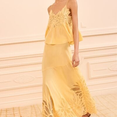 Ulla Johnson Oona Lace Applique Skirt - Image 1