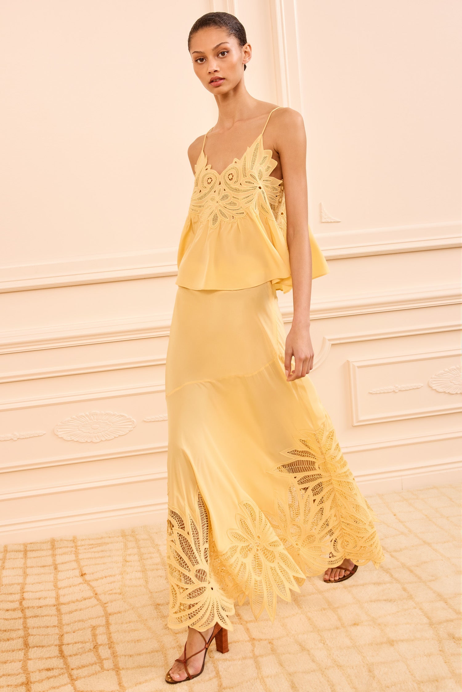 Ulla Johnson Oona Lace Applique Skirt - Image 1