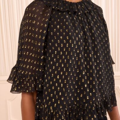 Ulla Johnson Minna Short Sleeve Silk Blouse - Image 2