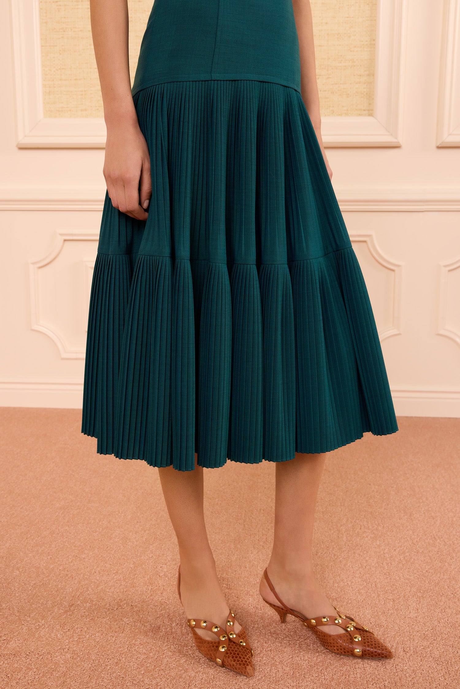 Ulla Johnson Matilda Pleated Wool Cami Dress - Image 2