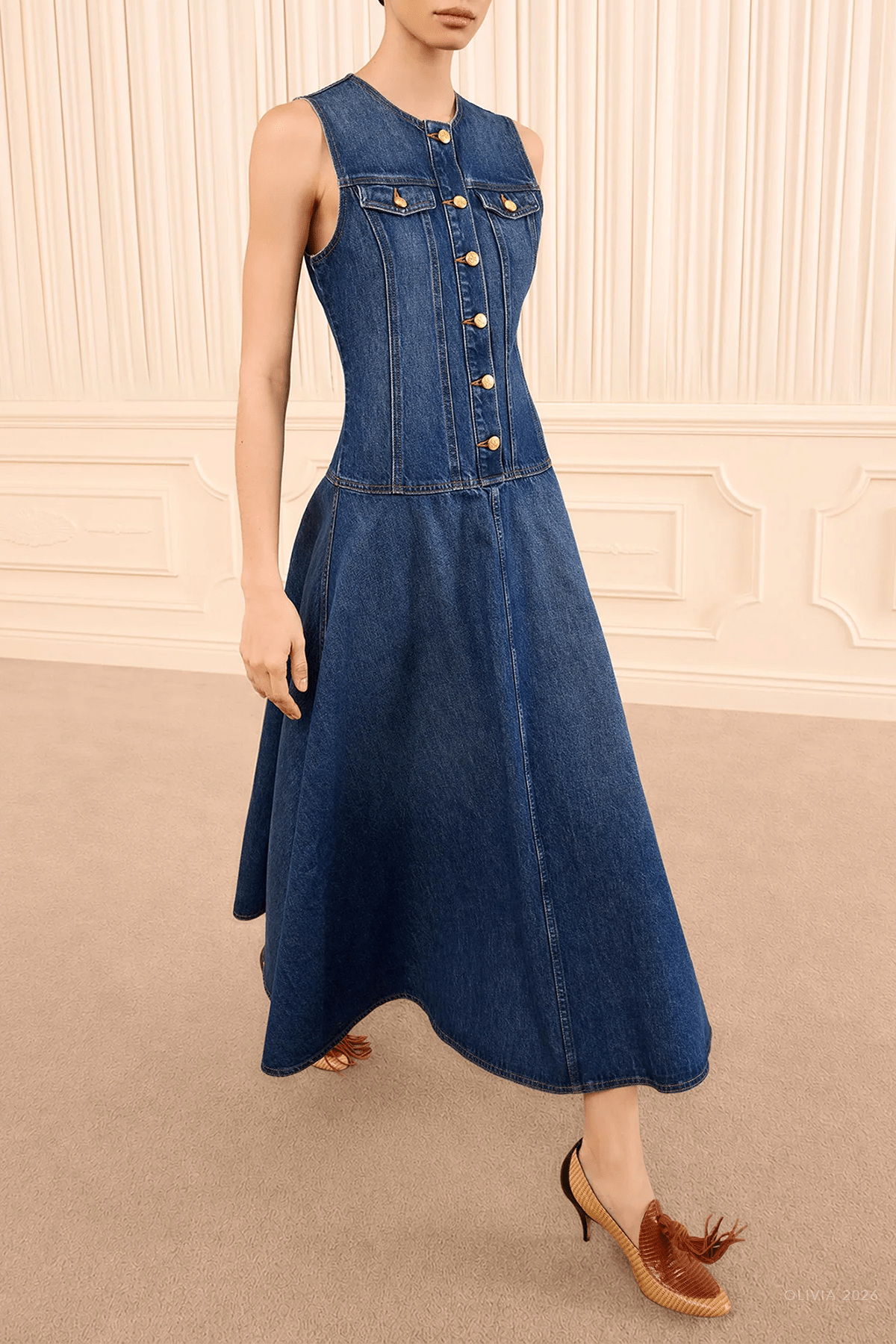 MNULLA041026044917179_2 Ulla Johnson The Odella Denim Dress - Image 2