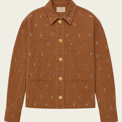 Ulla Johnson The Bobbi Embellished Denim Jacket - Image 1