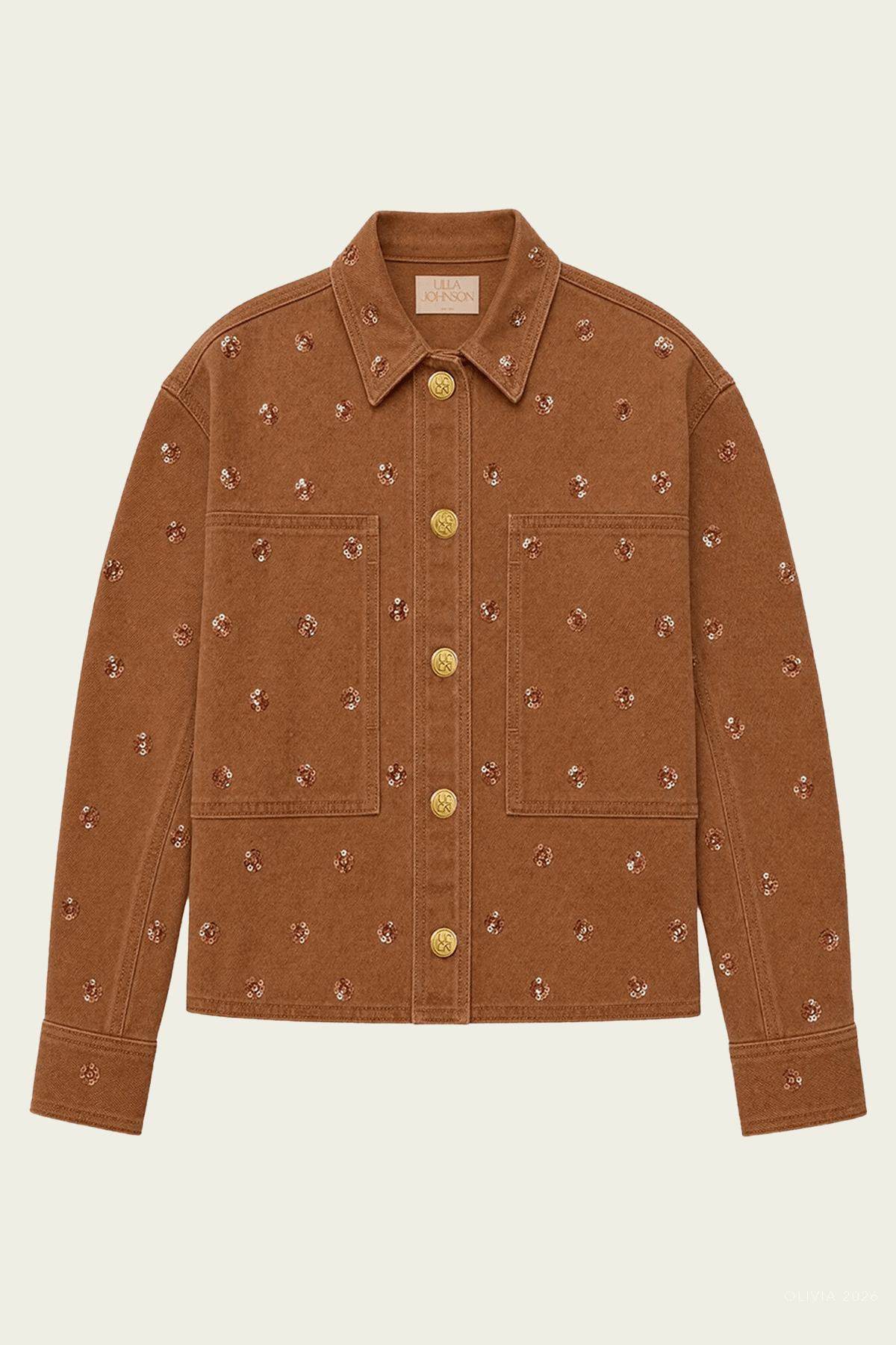 Ulla Johnson The Bobbi Embellished Denim Jacket - Image 1