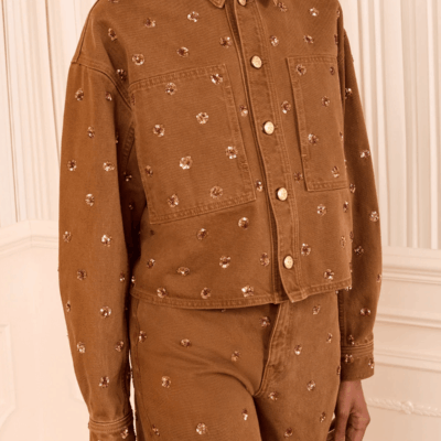 Ulla Johnson The Bobbi Embellished Denim Jacket - Image 2