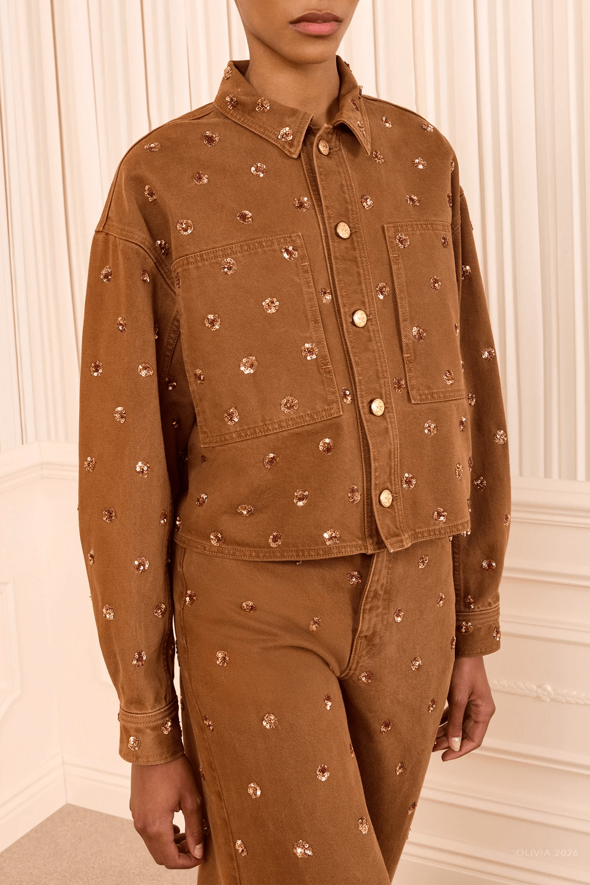 MNULLA041026044917182_2 Ulla Johnson The Bobbi Embellished Denim Jacket - Image 2