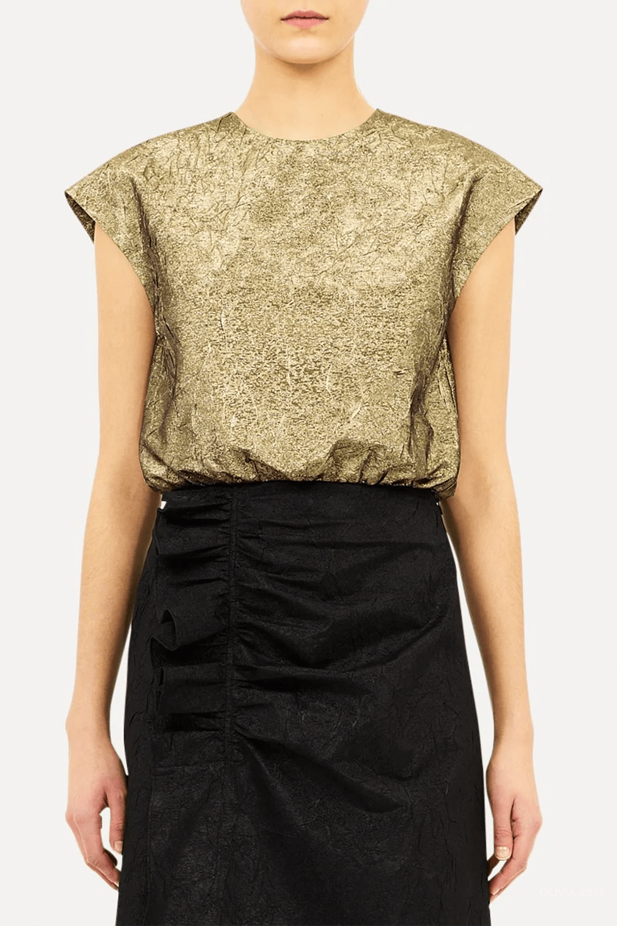 MNULLA051026011224151_2 Ulla Johnson Gisella Taffeta Crop Top - Image 2